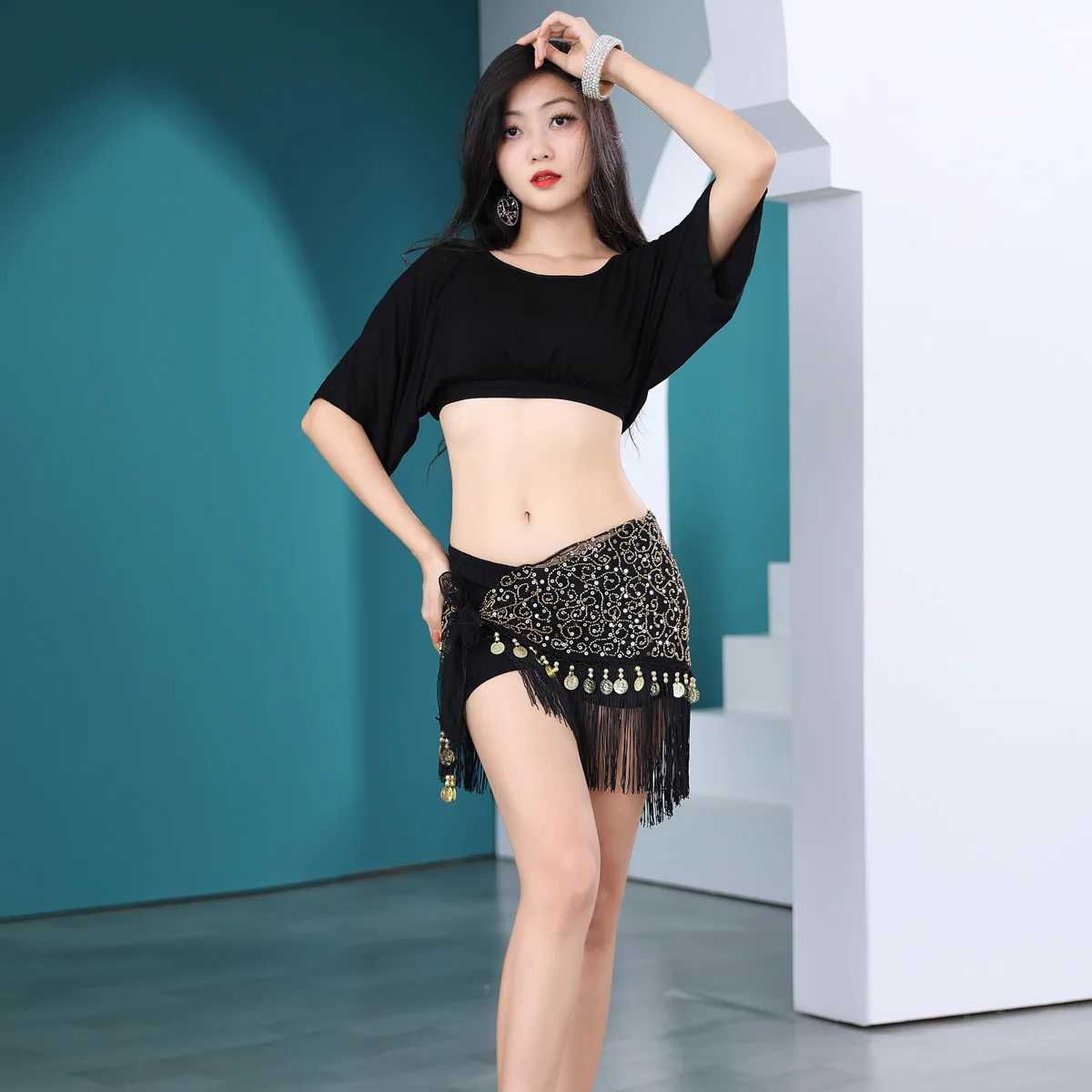 

1pcs/lot woman belly dancing top lady indian dancing modal top