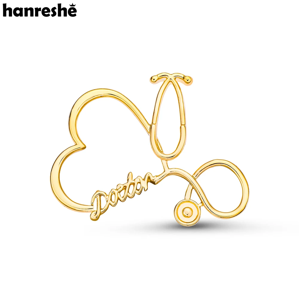 Broche Stéthoscope En Forme De Cœur - Bijou Fantaisie Alliage, Neuf Avec étiquettes