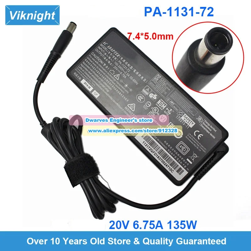 새로운 A16-135P1A 20V 6.75A AC 어댑터 PA-1131-72/76 135W SD2400T DOCK430 THUNDERBOLT 3/4 SD4700P APACHE GE62 SD5000T용