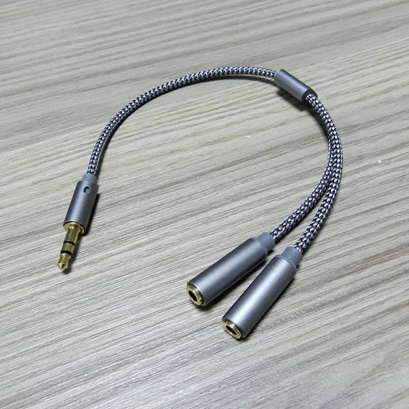 Earphone Jack Adapter 3.5mm Audio Splitter Y Jack 1 Male to 2 Female M/F 3.5mm Stereo Earphone Connector