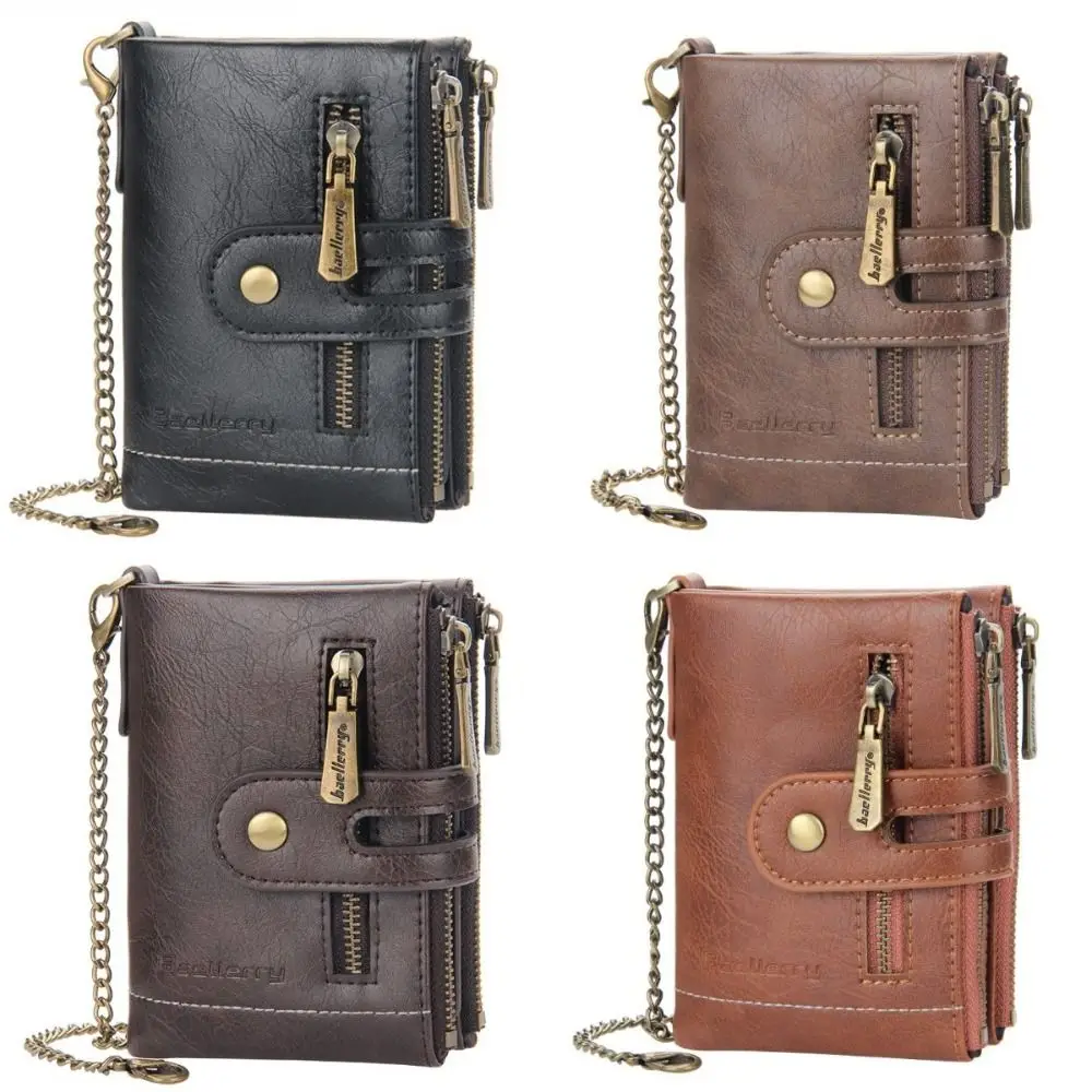 

Solid Color 3 Fold Wallets Casual Urban Recreational Style Leather Men's Short Wallet Soft Card Bag Pocket Purse Daily Use