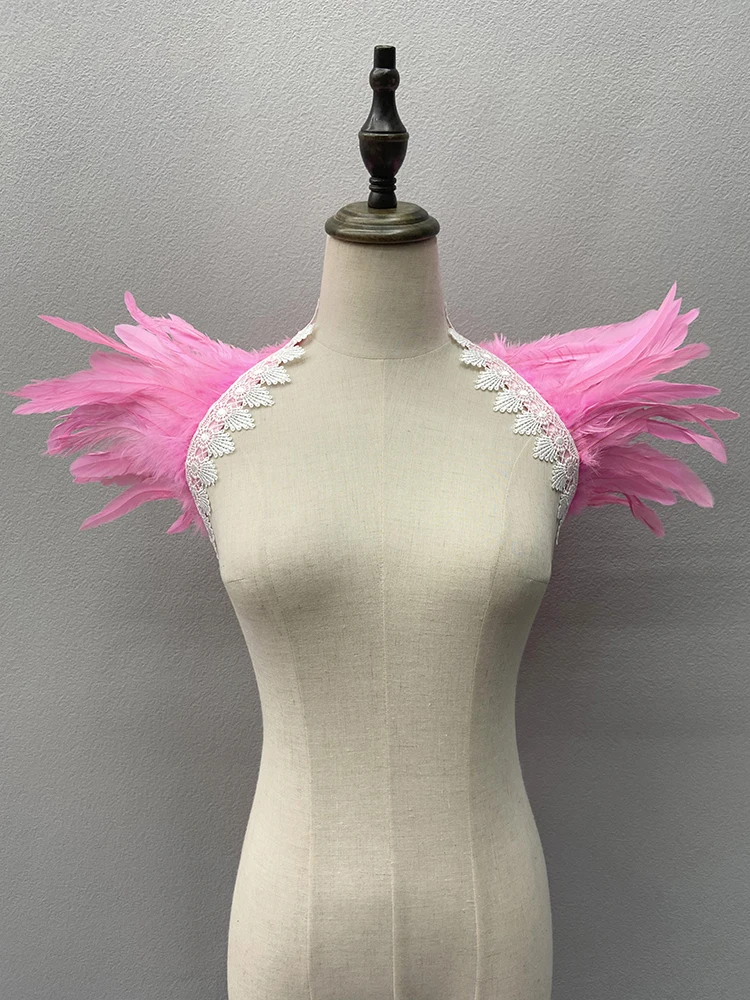 Collar De Plumas Postizas Victorianas, Chal De Plumas Natural Real, Chal De Hombro, Capa