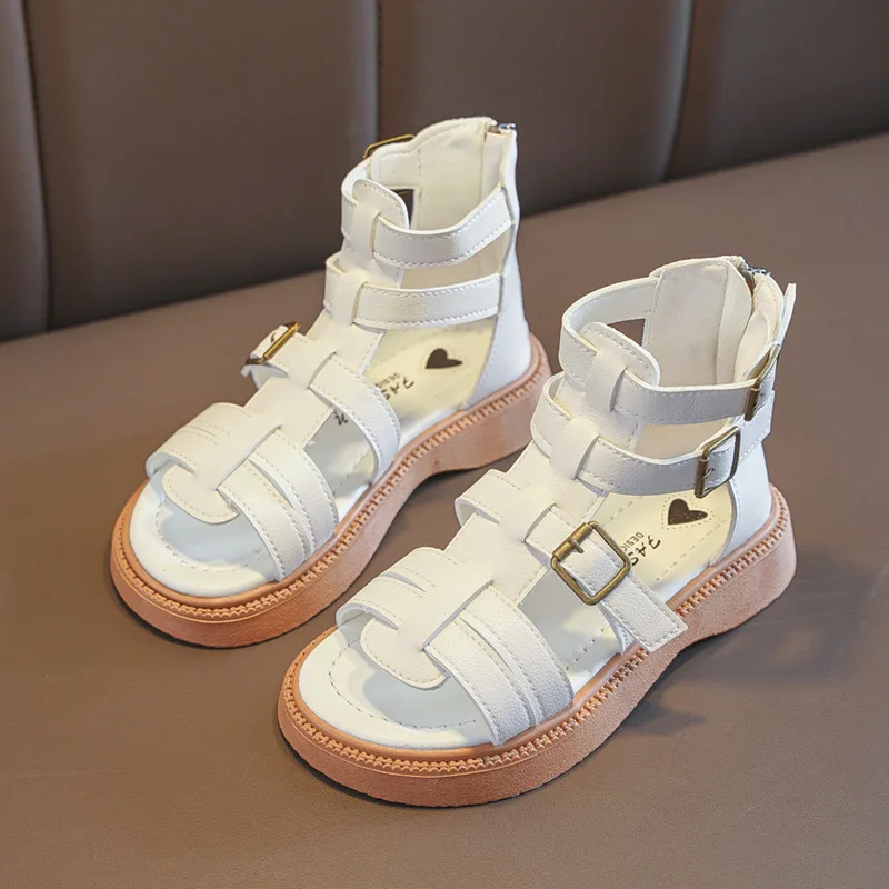 Black Kids Summer Gladiator Sandals