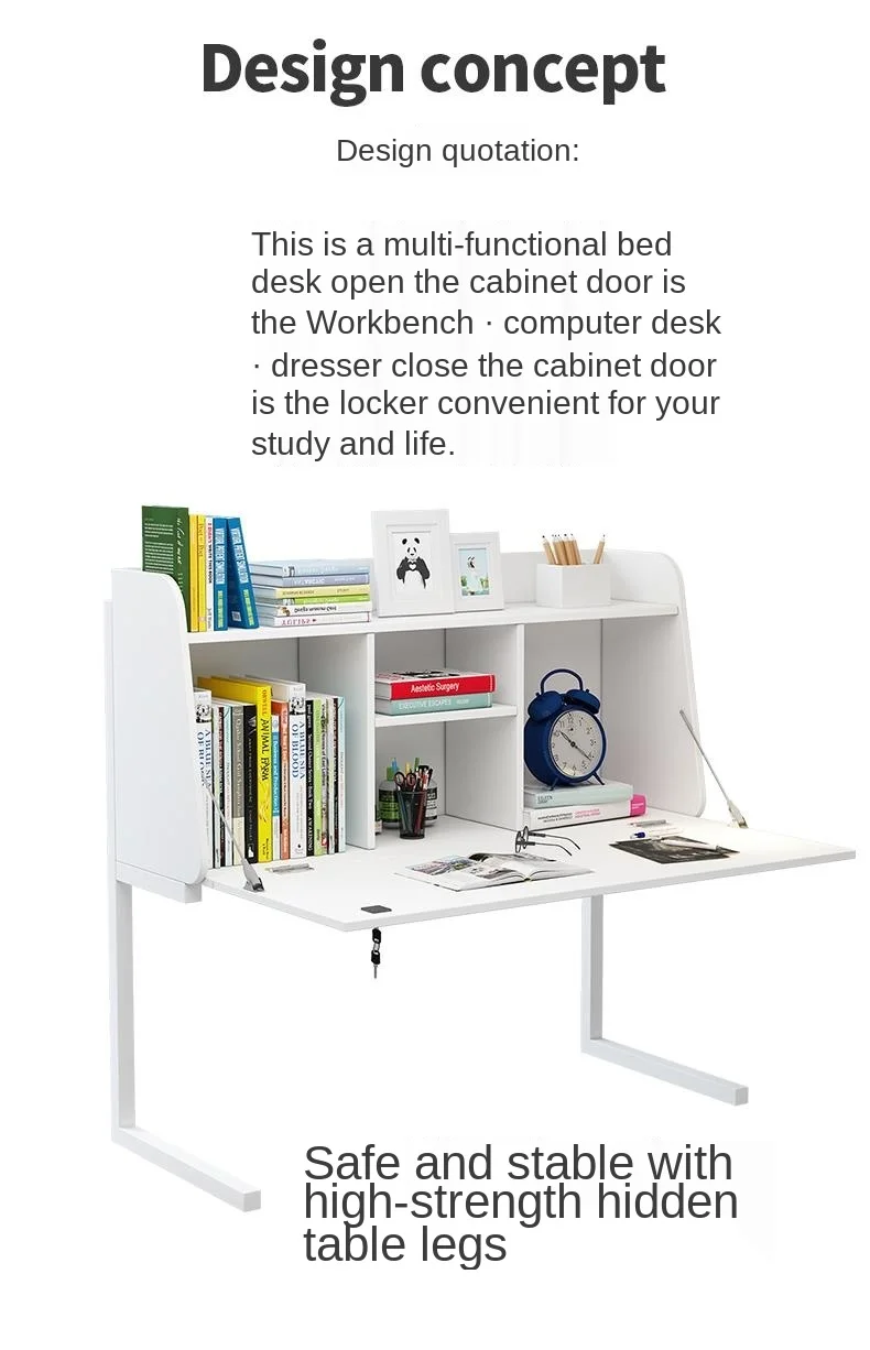 Description Picture 3 of itemBedside Table Dormitory Student Desk Folding Upper Bed Lower Bed Folding Retractable Multifunctional