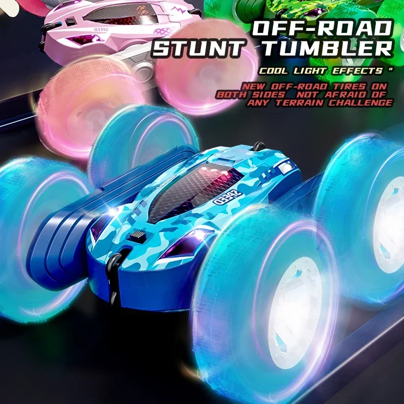 Rc Stunt Car Children Double Sided Flip 2.4G Remote Control 360 Degree Rotation Off Road Drift Rc Car Gifts for Kids Adults Boys