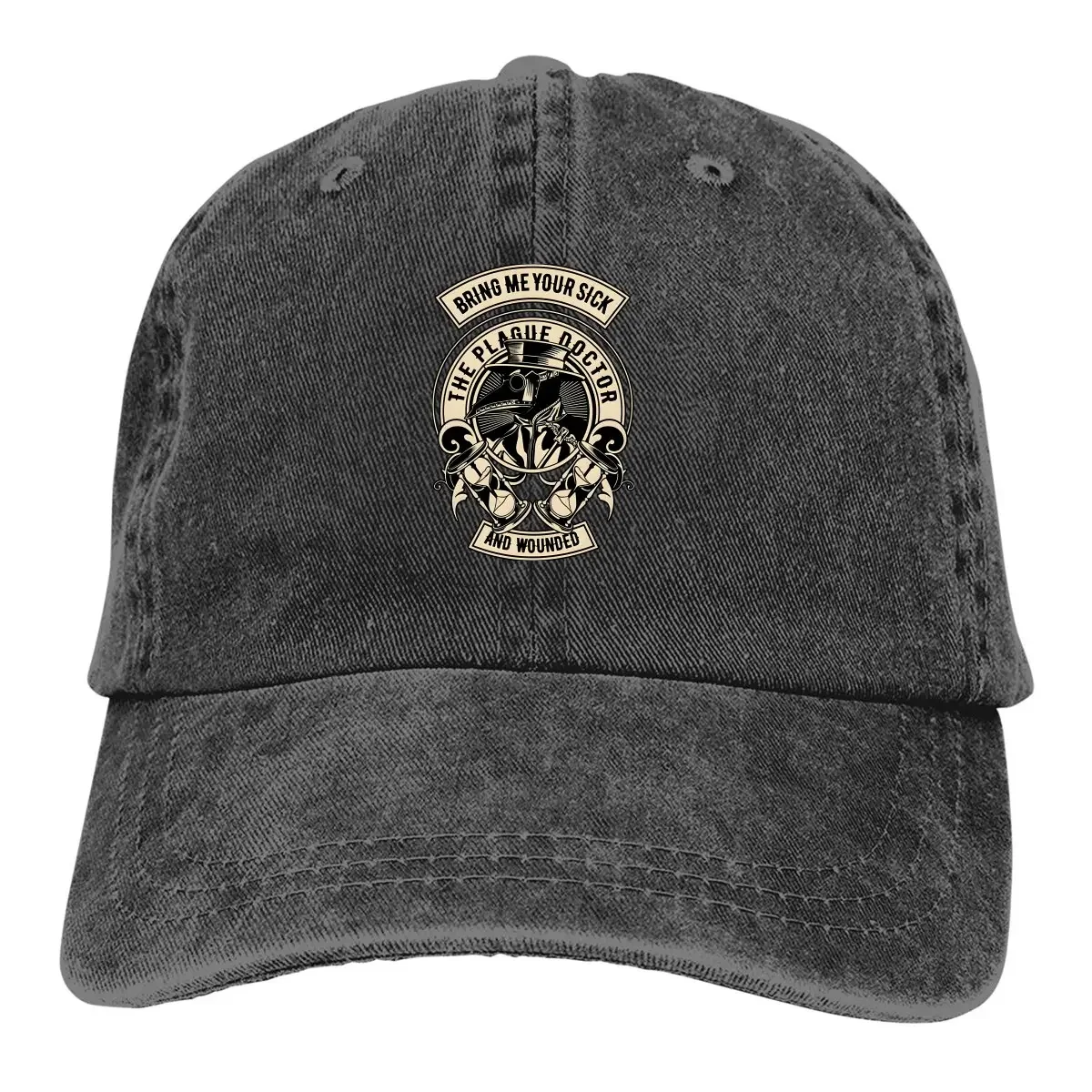 

Washed Men's Baseball Cap Dark Retro Trucker Snapback Cowboy Caps Dad Hat Plague Doctor Golf Hats