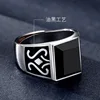 Trendy Men Ring Jewelry Adjustable Finger Accessorie Male Silver Plated Ring Fashion Flower Rectangle Crystal 4