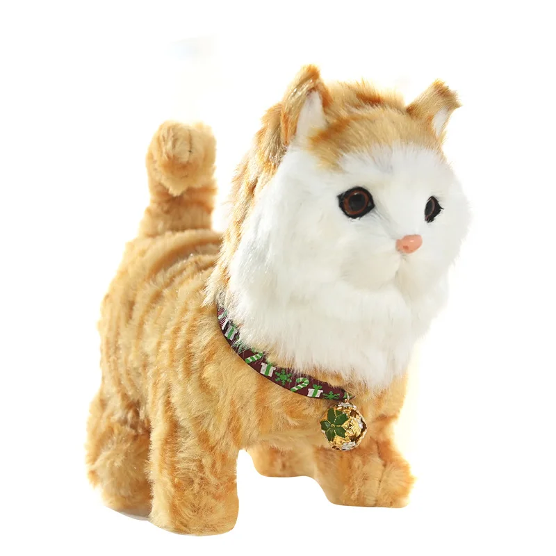 1Pcs Hot Funny Electric Cat Pet Electronic Plush Cat Toy Sing Song Music Animal Walk Bark Kid Toy Festivals Birthday Gift