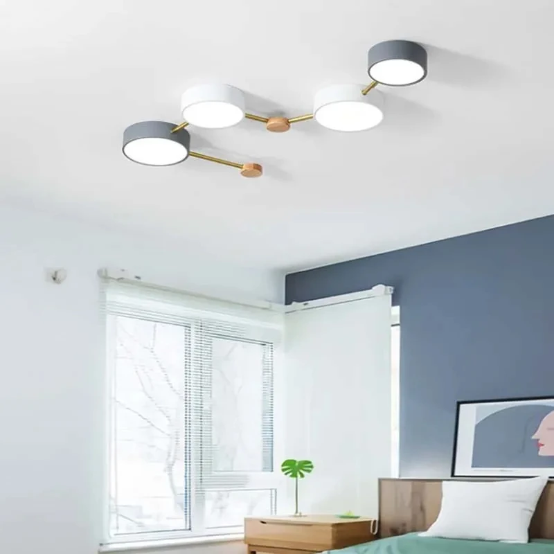 Description Picture 5 of item3-8 Head Ceiling Lights LED Wood Lighting Household Lamps Living Room Bedroom Lustres Luminaria Remote Control Dimming Lamparas