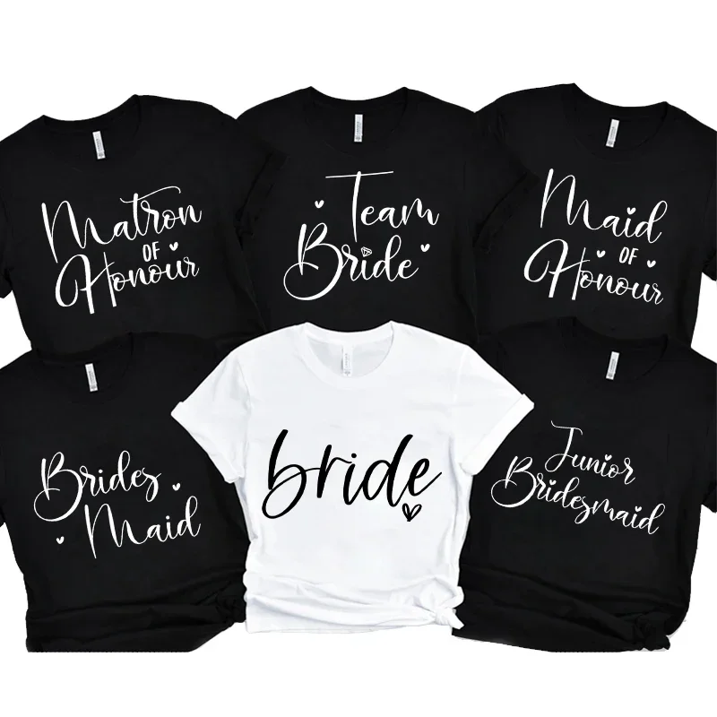 

Team Bride Tshirt Friends Bridesmaid Hen Party T-Shirt Girls Single Farewell Top Bridesmaid Shirt Bridal Shower Wedding EVJF Tee