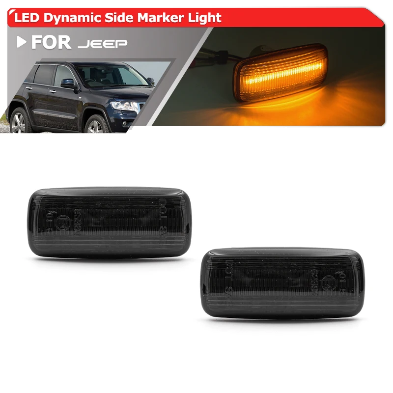 Smoked Dynamic Led Side Marker Light Blinker Turn Signal Lamps