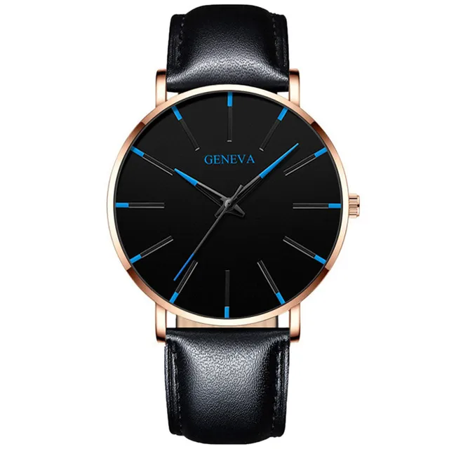 Exquisite Watches 2022 Male Elegant Ultra Thin Stainless Steel Business Quartz New Wristwatch Fashion Black Casual Watch For Men Leather Rose Blue