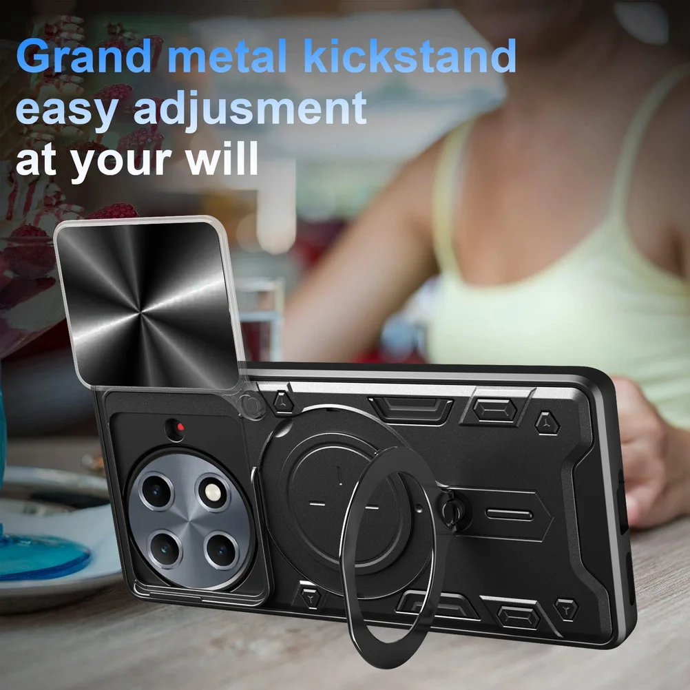 Metal Ring Camera Protect Case with Armor Rotating Holder Cover