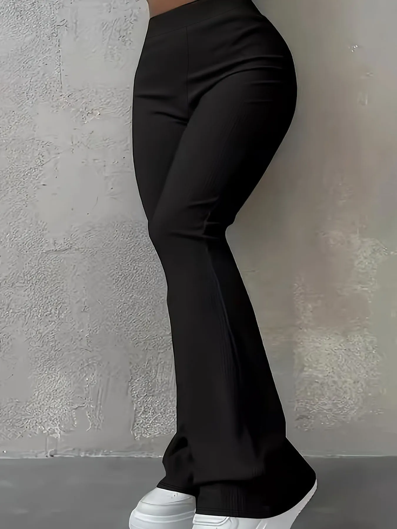 Women's Clothing Autumn and Winter Casual Simple Fashion Slim Ribbed Leggings Solid Color High Waist Trousers for Women