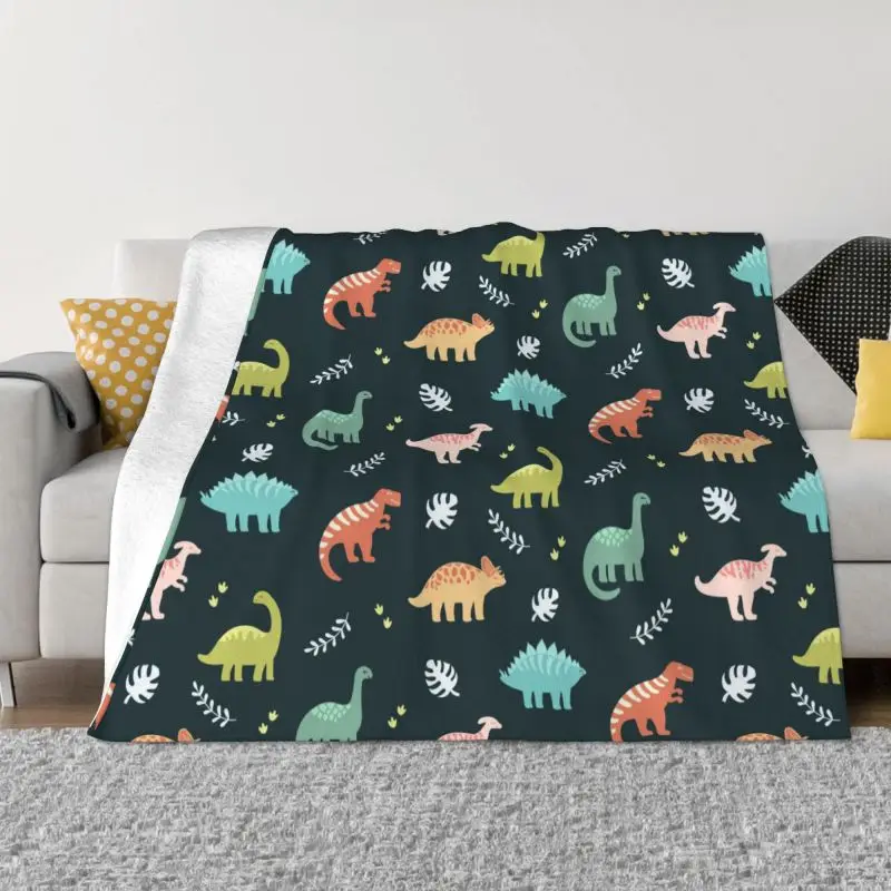 

Диванное флисовое покрывало с динозаврами и листьями теплое фланелевое одеяло s для спальни домашнее покрывало