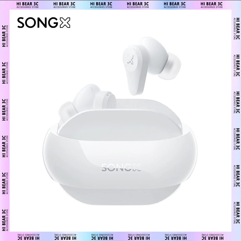 

​SONGX12 Earphone Wireless Bluetooth Headset Ipx4 Waterproof Earbuds Anc Active Noise Reduction Tws Bass Hifi Sound For Pc Gifts