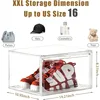 5 Pack Clear Stackable Shoe Organizer Box with Lids, Acrylic Shoes Box with Magnetic Doors, Transparent Shoe Storage 5