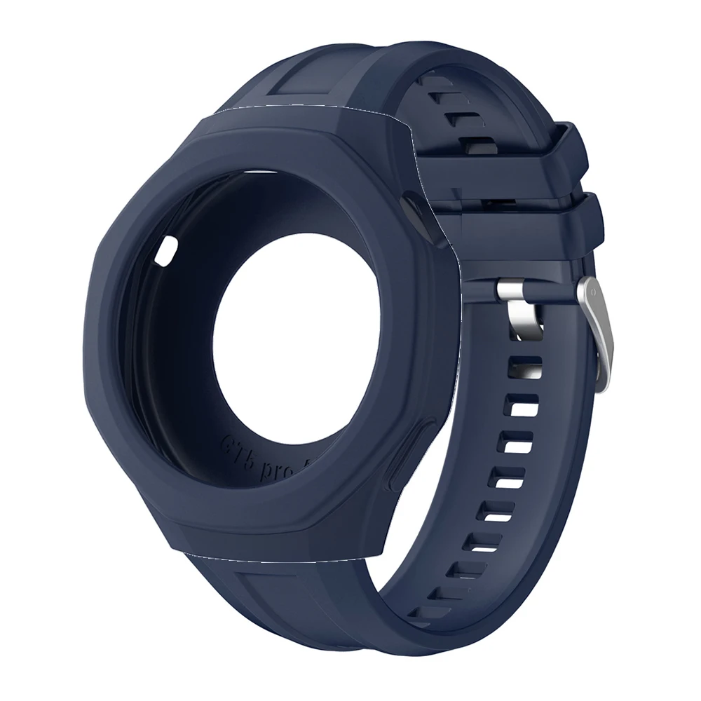 Silicone Strap and Case for 46mm Watch - Adjustable Single Color Wristband