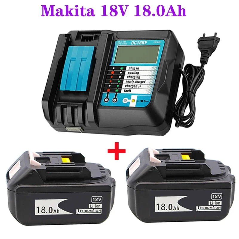 

Original BL1860 Rechargeable Battery 18 V 18000mAh Lithium ion for Makita 18v Battery BL1840 BL1850 BL1830 BL1860B+ 4A Charge