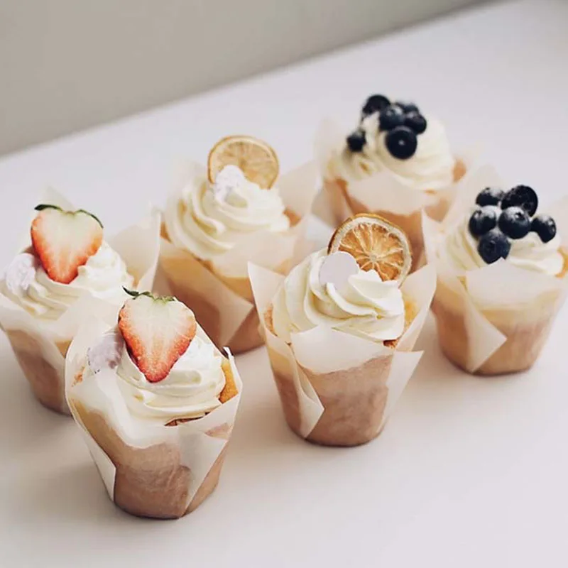 Lot 50 Caissettes Cupcake Style Journal Tulipe – Moules Pâtisserie Mariage, Anniversaire, Étanches Et Élégantes