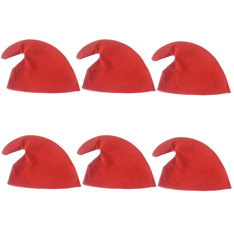 Christmas Beanie Hat Set of 6 Colorful Elf Party Hats for Christmas Handmade Colorful Unisex Headgears Festivities Role Play Accessories christmas beanie hat