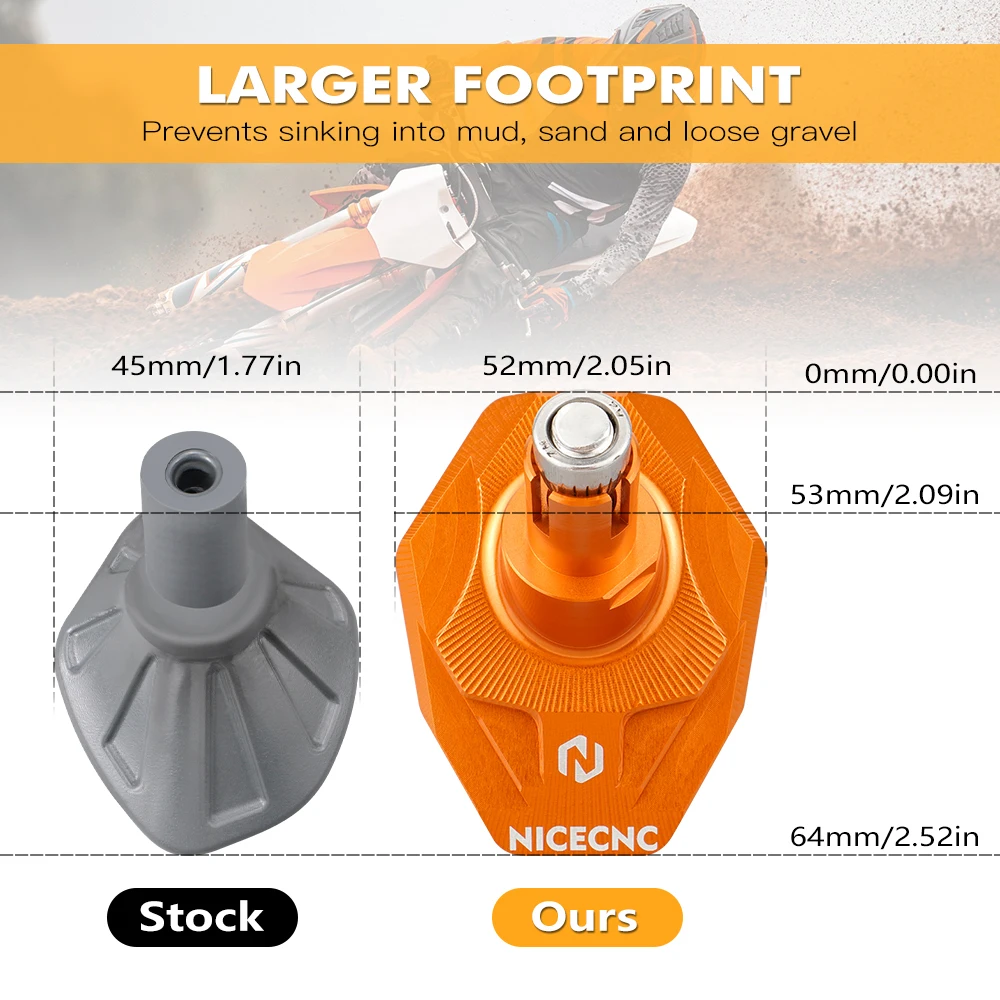 Piede Cavalletto Laterale Per Moto Enduro - KTM, Husqvarna, GasGas, Colore Arancione - Foto 9