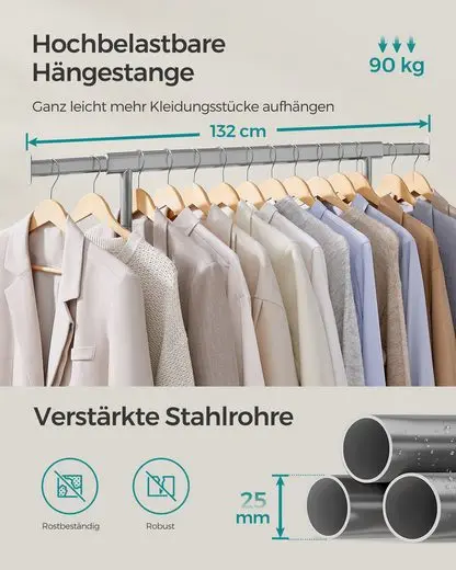 SONGMICS dresses stand, coat rack stand on castors, can be loaded up to 90 kg 4