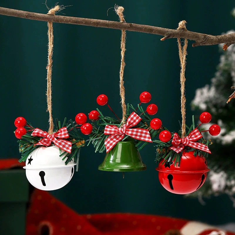 2025 Christmas Jingle Bell Pendant Hanging Tree Ornament Merry Christmas New Year Festival Party DIY Craft Home Decoration Gift