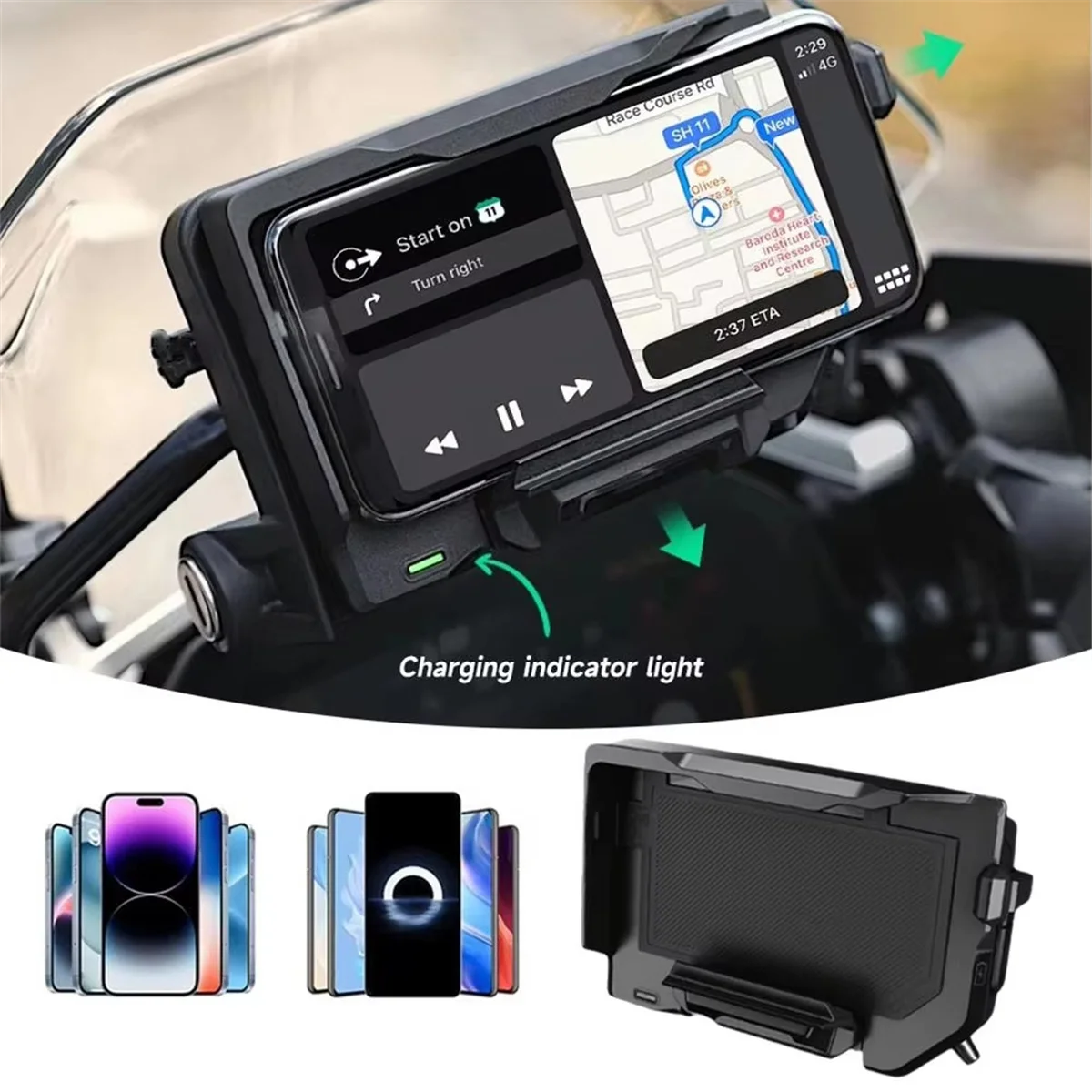 ABAN For R1250GS ADV 무선 충전 휴대 전화 네비게이션 브래킷 R1250GS R1250GS 오토바이 무선 충전