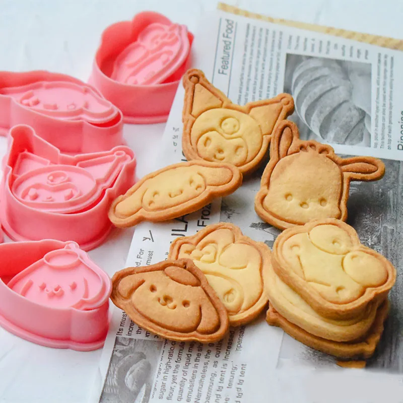 

Sanrio Cookie Molds Hello Kitty Cinnamoroll Kuromi Diy Fondant Cake Decorating Tools Chocolat Kitchen Baking Styling Tools Toy
