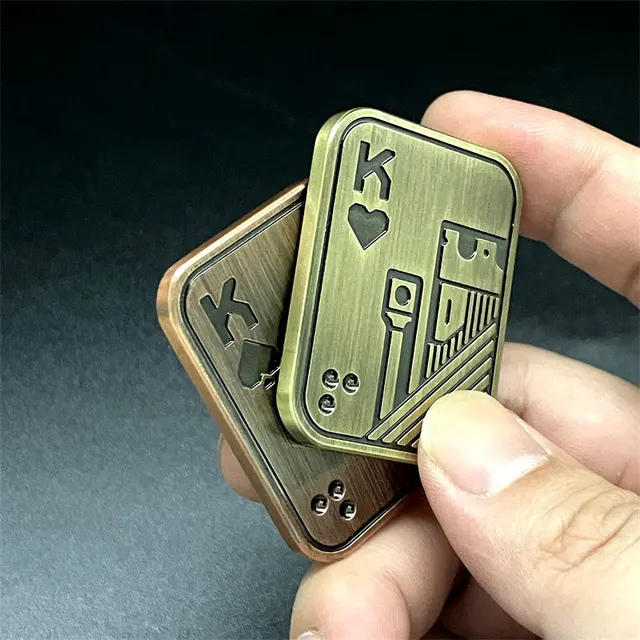 Poker Stainless Steel Magnetic Push Slider Adult EDC Metal Fidget Toys Autism Sensory Toys ADHD Hand Spinner Stress Relief 2