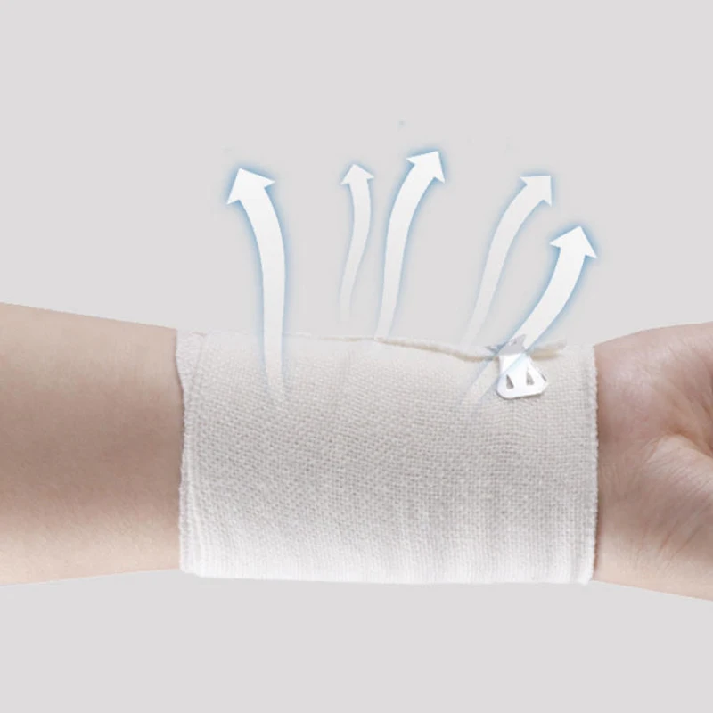 1Roll Elastic Compression Bandage Wrap With Hooks,Athletic Sport Support Tape For Ankle,Wrist,Arm,Leg Wound First Aid Measure