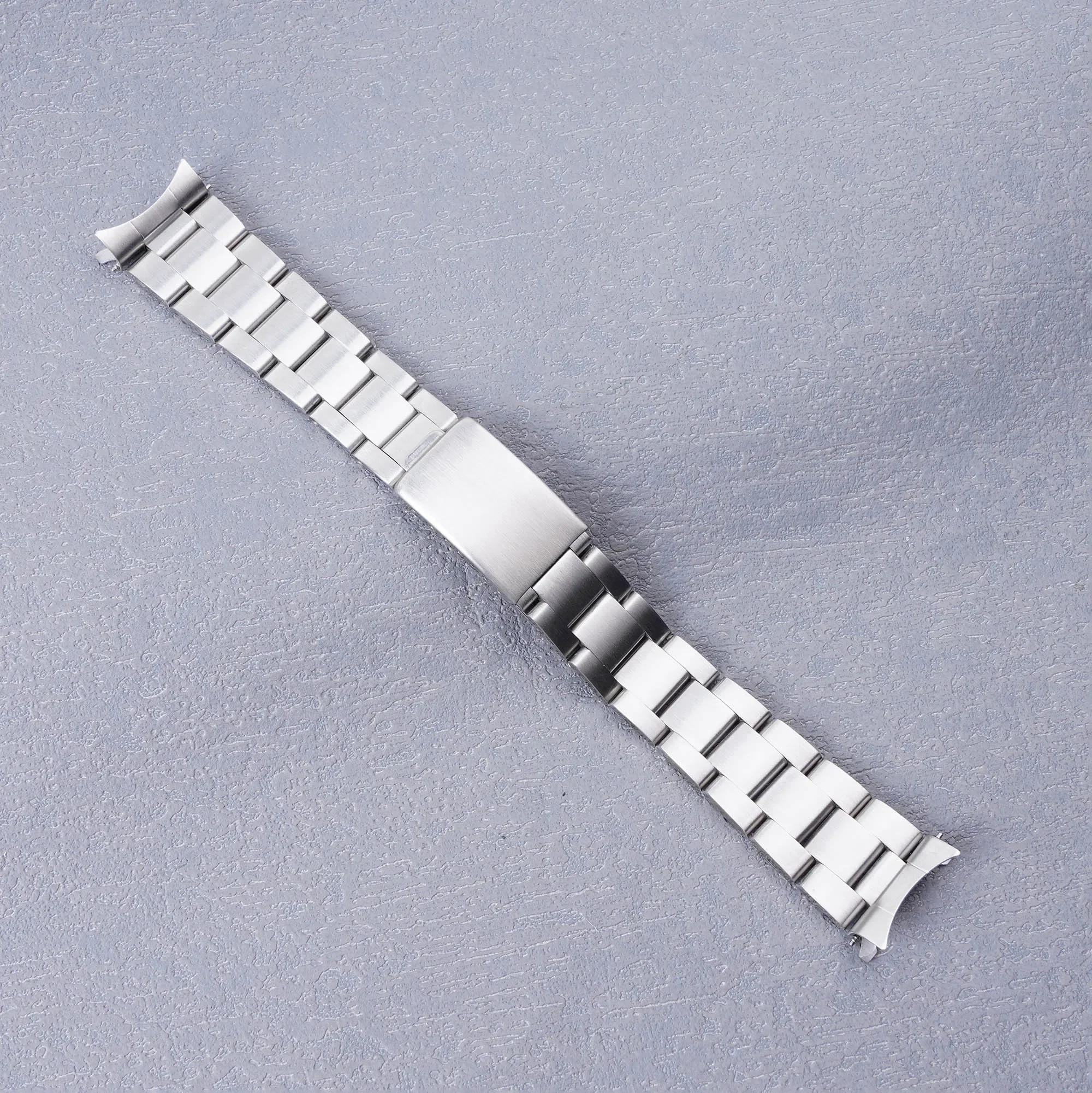 

Rolamy 20mm 316L Stainless Steel Silver Hollow Endband with Oyster Bracelet Watch Band For Seiko 5 SRPE51-57