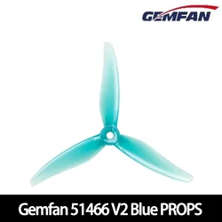 GEMFAN Hurricane 3 - Blade PC Propellers - Pack of 2 Pairs (2 Pairs Blue)
