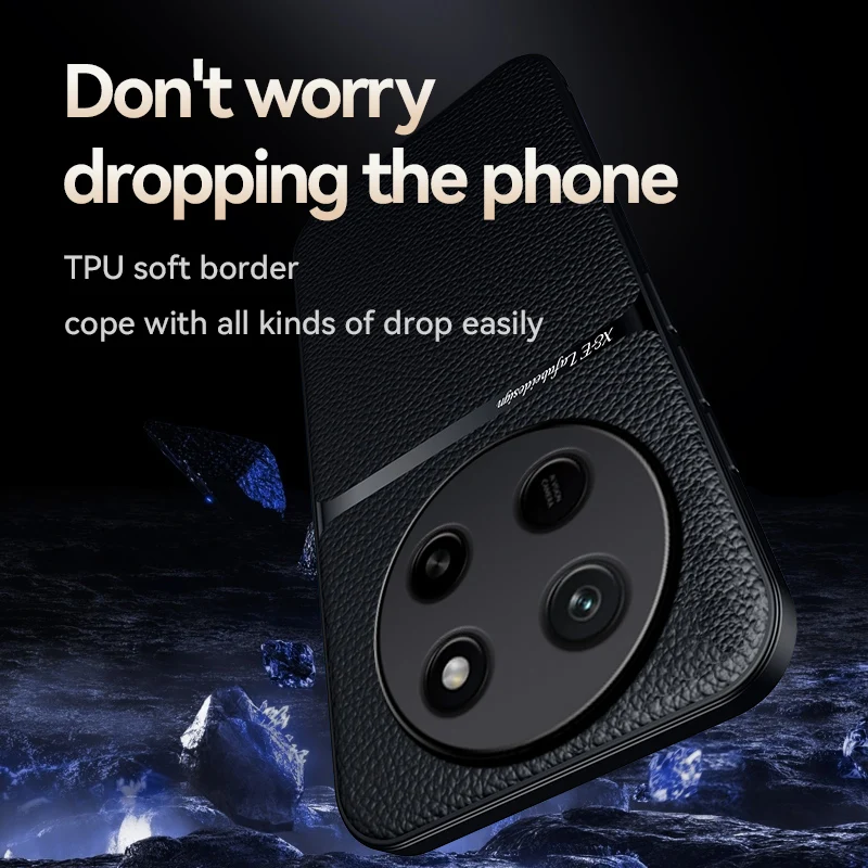 Magnetic PU Leather Shockproof Phone Cover with Ultra-Thin Camera Protection