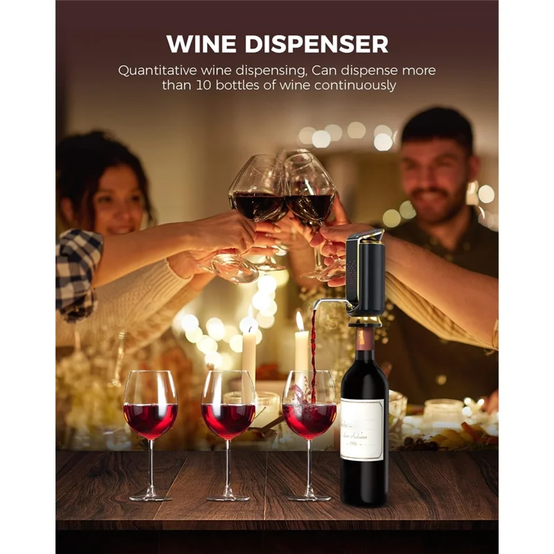 B59B-3In1 Electric Wine Aerator, Decanter, Dispenser & Vacuum Pump - LED Touch Screen, Temperature Monitor, Ideal Gift