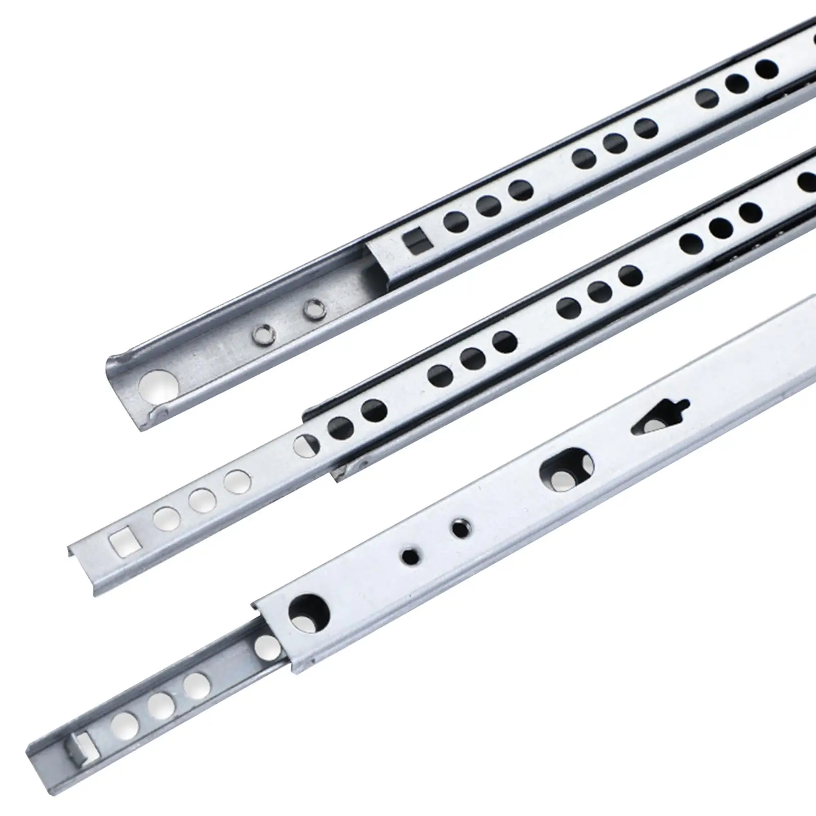 2x 서랍 슬라이드 서랍 레일 스틸 양방향 17mm 폭 레일 트랙, 드레서용 캐비닛 서랍 슬라이드