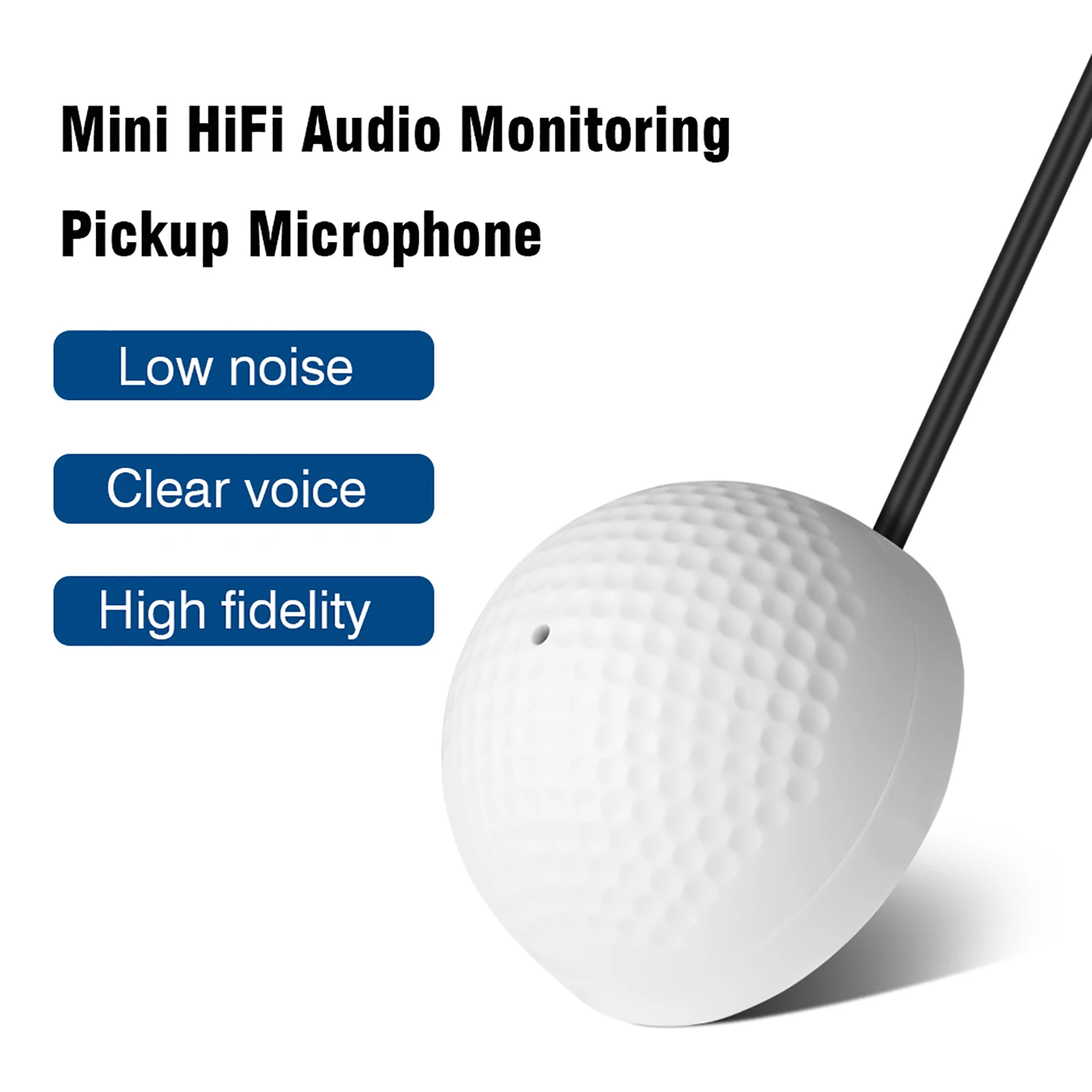 5-150m2 Wide Range HiFi Audio Sound Monitoring Pickup Microphone Head for CCTV Security Audio Pickup Sound Monitor Sound Pickup