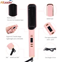 Pro Hot Comb Straightener Hair Brush  Hot Comb 3In1 Electric Straightening Comb Curling Iron Hair Brush For Styling Fast Heating 2