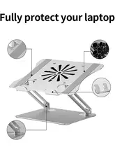  Adjustable Laptop Stand with Cooling Fan Foldable Non-slip Laptop Holder Laptop stand Compatible with 10-17.3 inch Laptop 