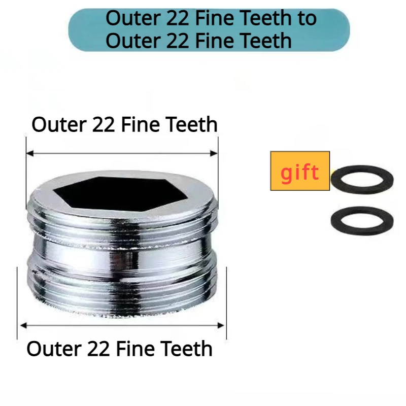 M22 Change To 16 18 20 22 24mm Male x Male Faucet Adapter Kitchen Bathroom Brass Water Tape Joint Copper