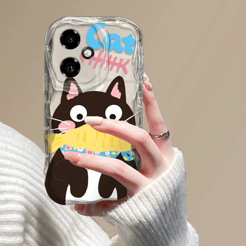 Shockproof Cartoon Cat Pattern Flexible TPU Case - Protective Back Cover s