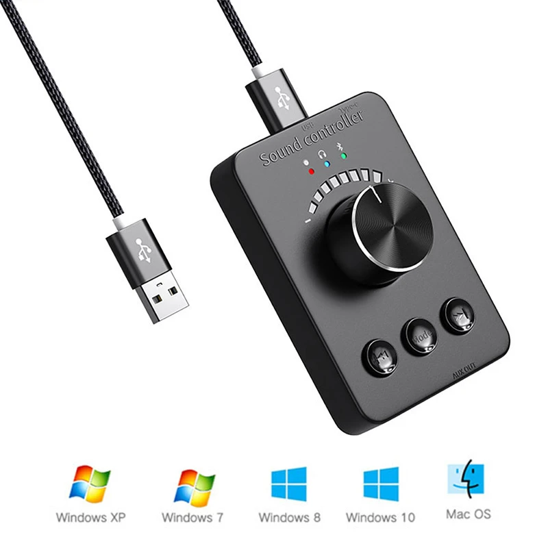 Usb Volume Control Knob Computer Speaker Controller Bluetooth 5.1 3.5mm