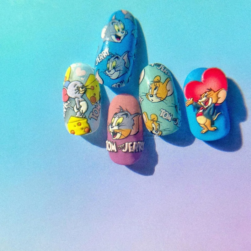 

[Meow.Sensei] Thin Tough 1139 Hot Adhesive Cute Nail Stickers Japanese Stickers Nail Stickers Cat and Mouse