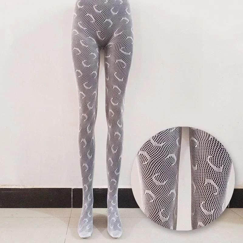 Women Breathable Thin Section Long Socks Nightclub Black Silk Lolita Pantyhose Sexy Tights Knee High Stocking Fishnet Girls Gift