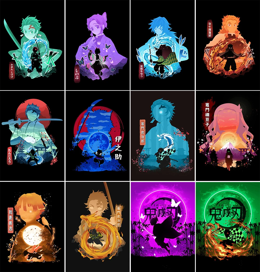 

Japanese Demon Slayer Anime Poster Character Canvas Painting Wall Art Prints Bedroom Decoration Home Decor Pictures