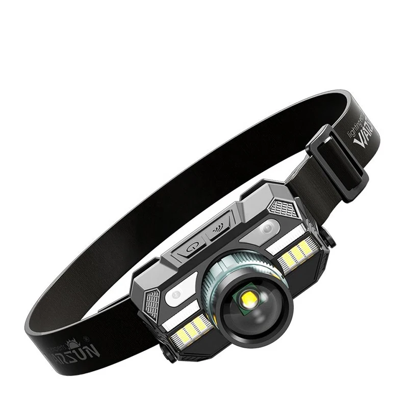 WARSUN High-Intensity Rechargeable Headlamp with Zoomable Red Beam