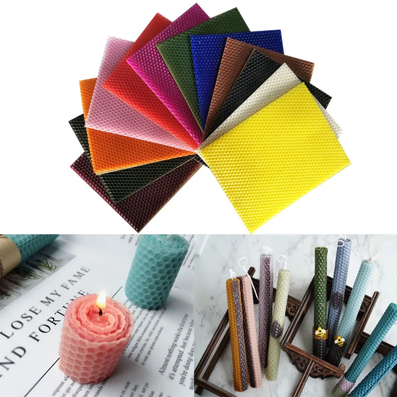 12pcs 15*20CM Beeswax Sheet Candle Roll Handmade DIY Honeycomb Wax Sheet Parent-child Activity Material Candle Making candle making wax candle making tools