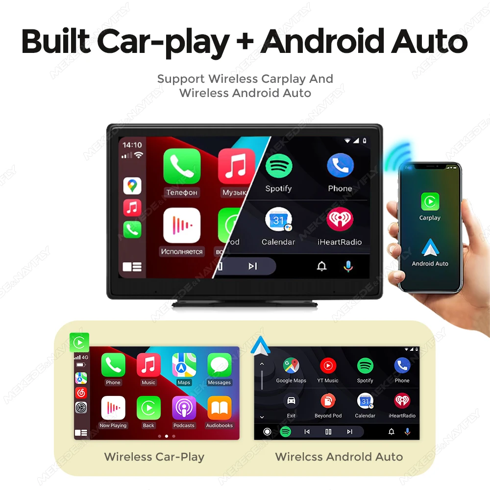 Wireless Android Auto Carplay  7/9/10.1inch Smart screen car intelligent systems Autoradio Car Radio Multimedia Video Player BT