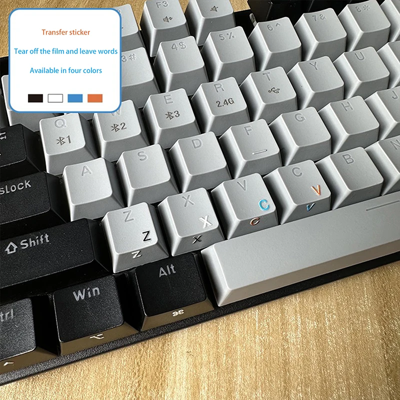 PVC German Tear-Off Film Keyboard Sticker With Tweezers Desktop Laptop Key Sticker Single Film Universal Transparent Sticker